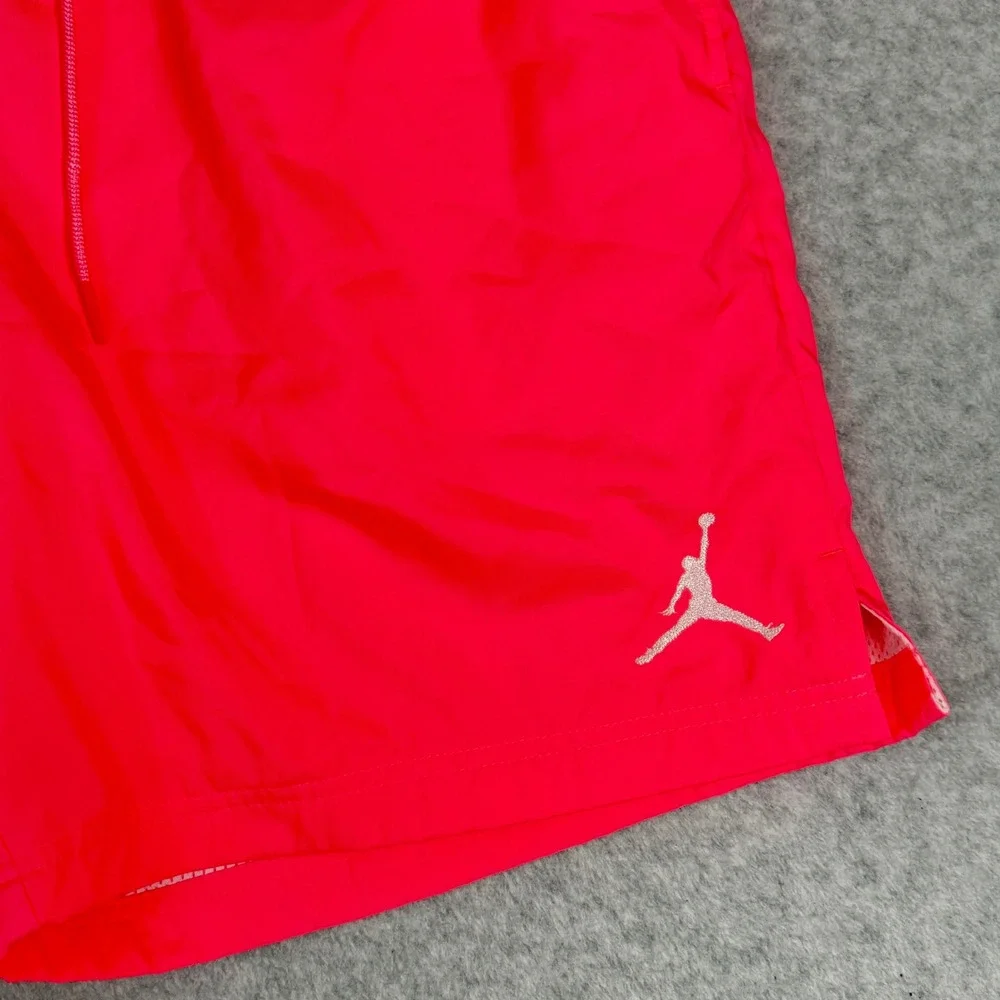 Jordan Essentials Mens Swim Shorts Pink Infrared Jumpman Mesh Lined Size Large